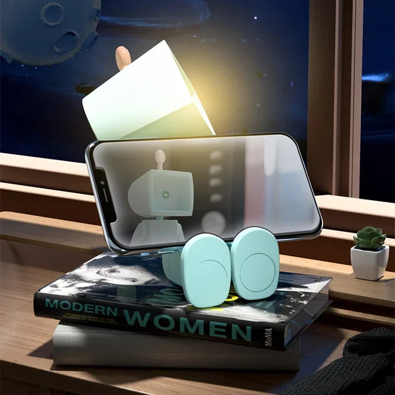 Creative Astronaut Magnetic Night Light | LED Mini Square Robot Desk Lamp lifestyle view