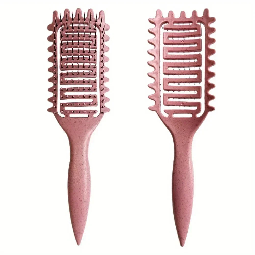 Curl Define Styling Brush Hollow Out Detangling Comb For Wet Dry Curly Hair Shaping additional angle