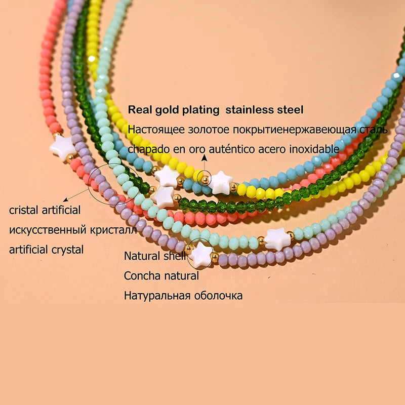 Shell Star Crystal Choker Necklace | Trendy Summer Jewelry for Women alternate view