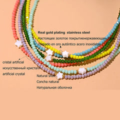 Shell Star Crystal Choker Necklace | Trendy Summer Jewelry for Women alternate view