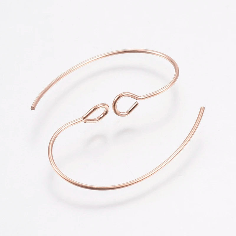 10pc Ion Plating(IP) 304 Stainless Steel Earring Hooks Ear Wire with Vertical Loop Golden 25x14x4mm Hole: 3mm Pin: 0.7mm