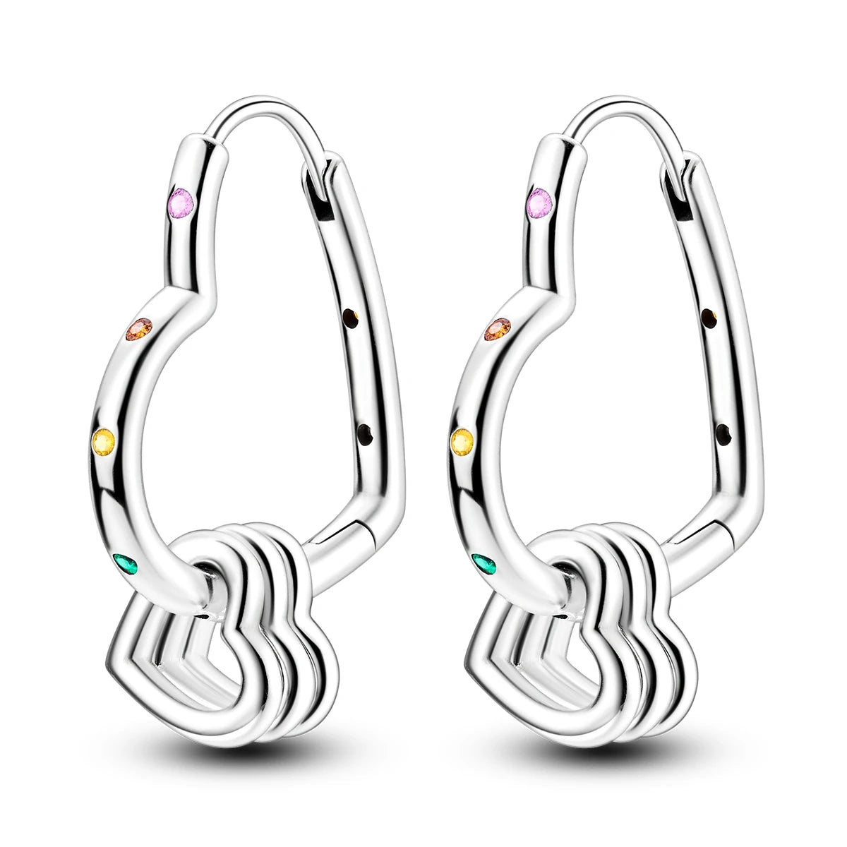 Original 925 Sterling Silver Women Hoop Earrings High Quality Shine Zircon U Shaped C alternate view