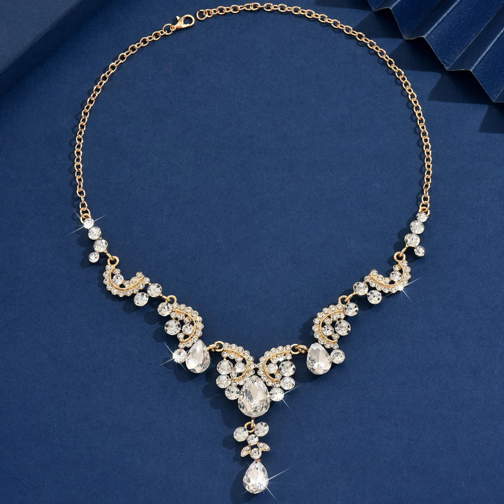 1PC Women's Fashion Water Drop Pendant Necklace Jewelry Light Luxury Style Suitable for detail view