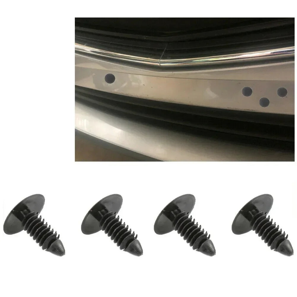 Gloss Black Plastic Plate Hole Clips for 6-7mm Holes, Set of 4