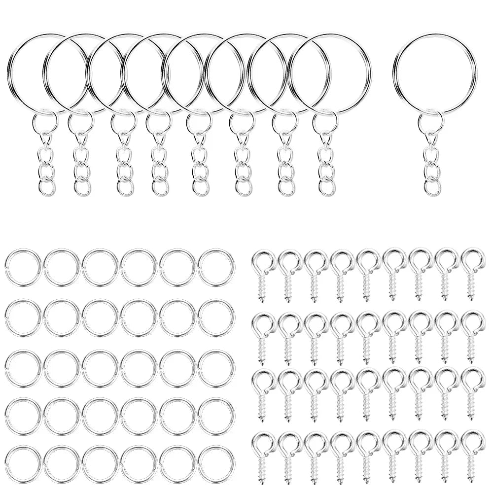 110Pcs Keychain Open Jump Rings Eye Pins Jewelry Making Accessories Kits for DIY Epox alternate view