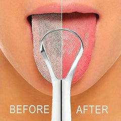 1Pcs Portable Single Layer Tongue Scraper Reusable Stainless Steel Oral Mouth Brush Tongue Scraper F