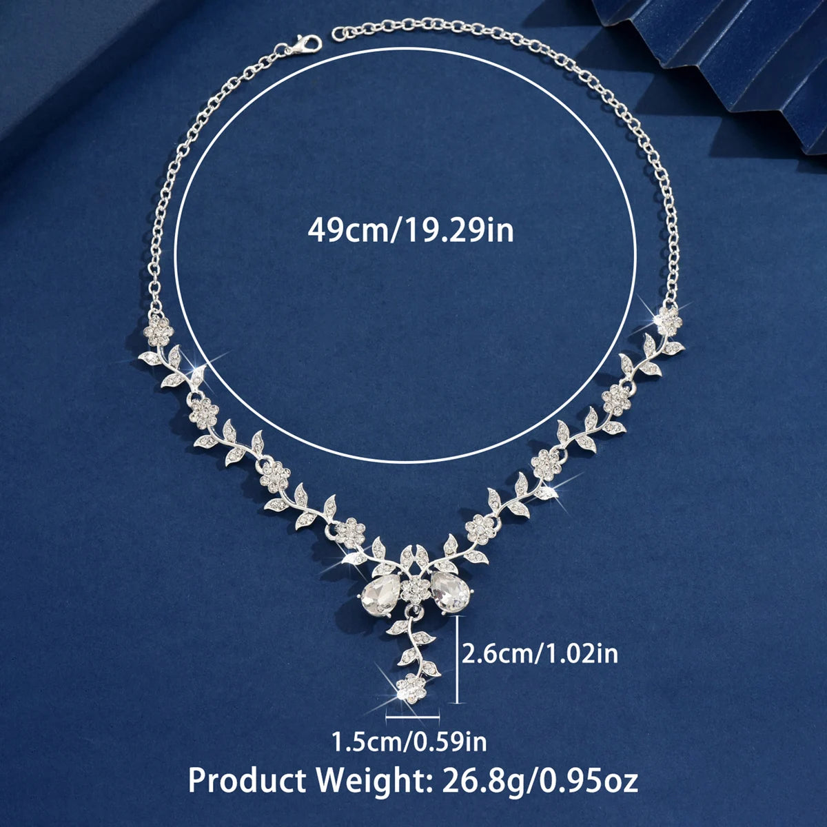 Water Drop Leaf Design Necklace | Light Luxury Fashion Jewelry for Women close-up view