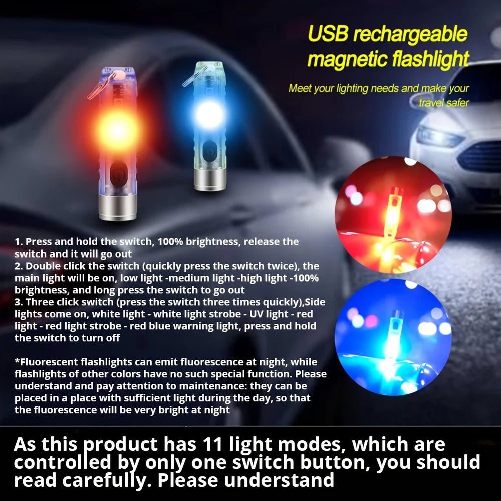 Mini Keychain Light | Portable LED Flashlight with USB Charging alternate view