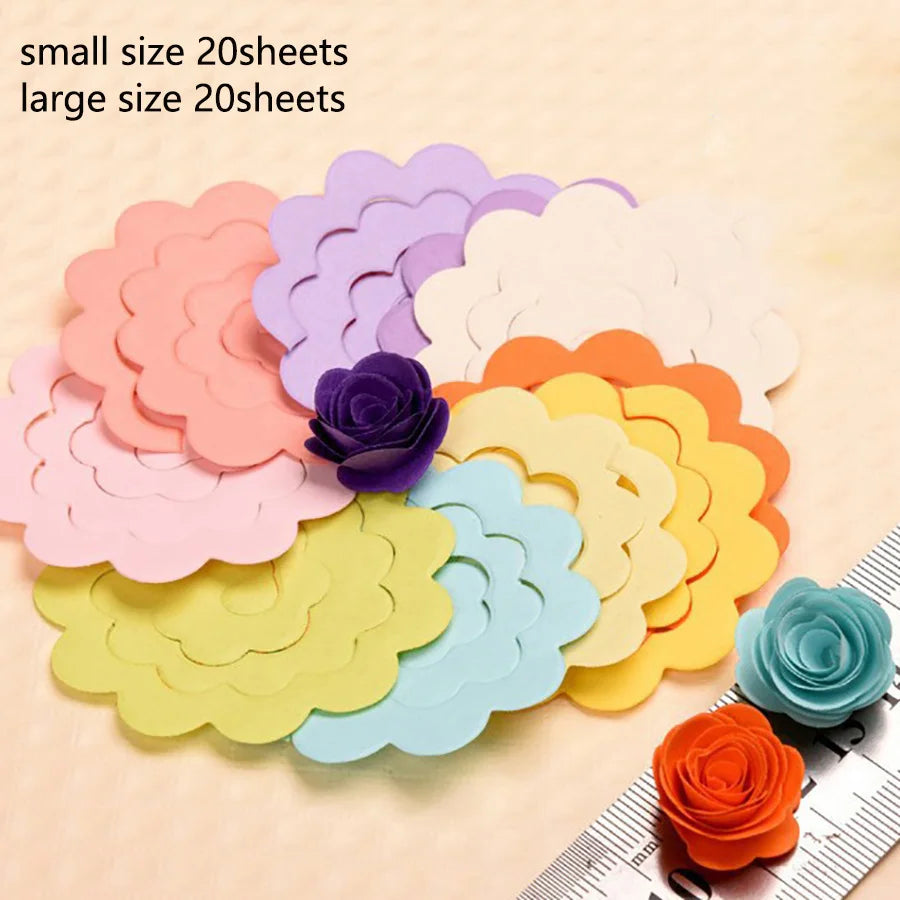 20/40pcs Roll Rose Flower Quilling Paper Strips Craft Make Paper Fake Flowers Kit for DIY Handmade Scrapbooking Quilling Sets