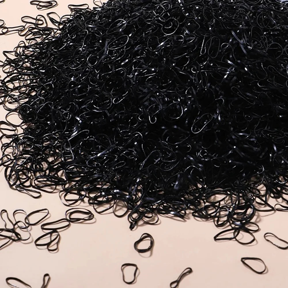 500/1000/2000pcs Girls Colourful Disposable Rubber Band Hair Ties Headband Children additional angle