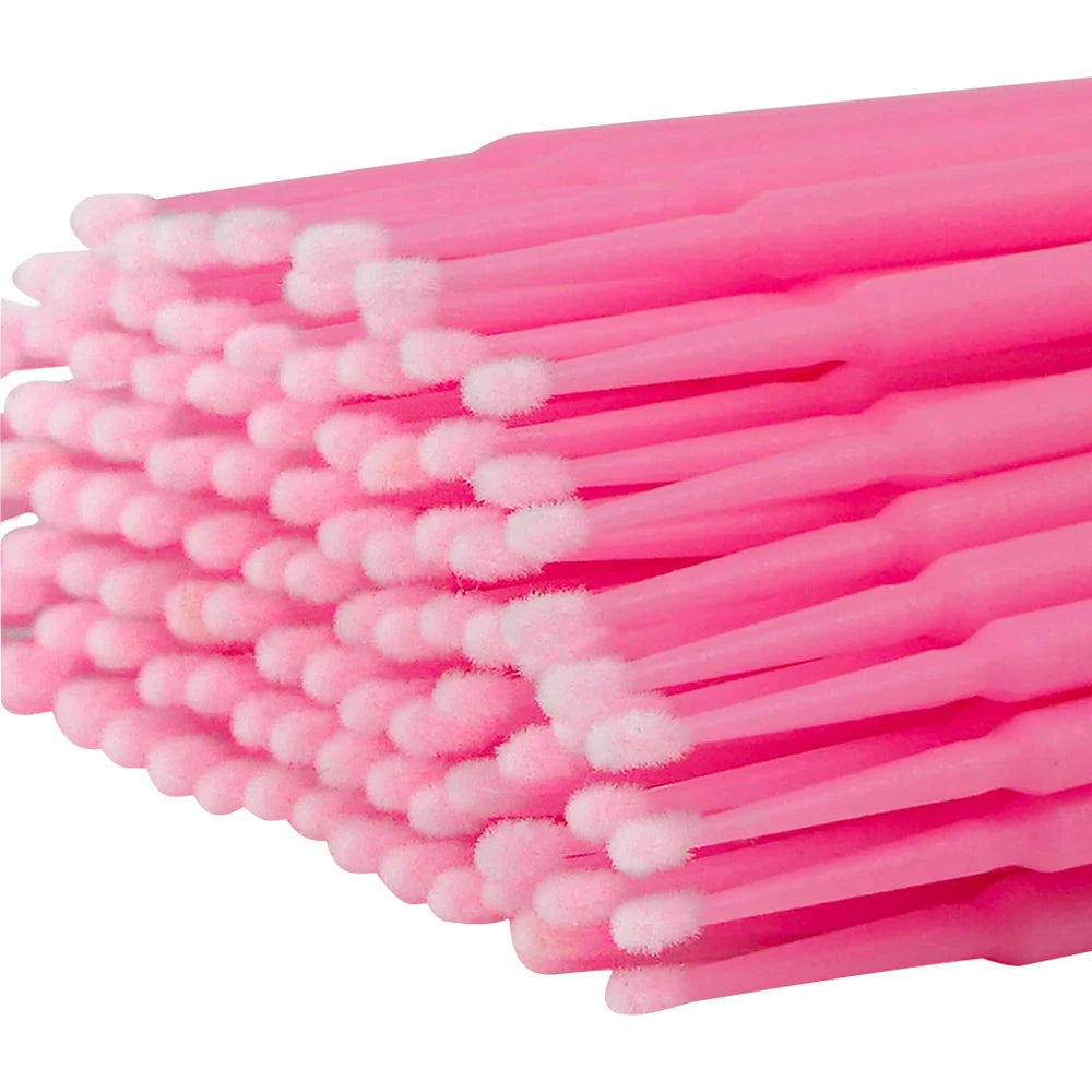 100PCS Micro Swab Applicator Eyelash Cleaning Brush Lash Extension Micro Brushes Cotton Swab Individual Eyelashes Removing Tool