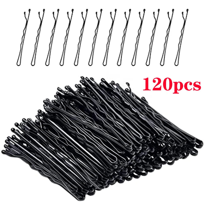 60/120pcs Black Hairpins for Women Hair Clip Lady Bobby Pins Invisible Wave Curly Bri alternate view