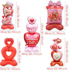 Love Heart Bear Balloon with Stand | Valentine's Day Decor alternate view