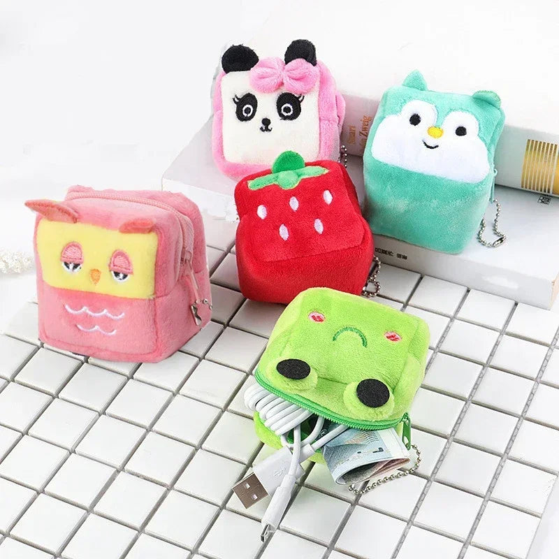 Cute Coin Purse with Keychain | Small Zipper Wallet for Change and Lipstick detail view