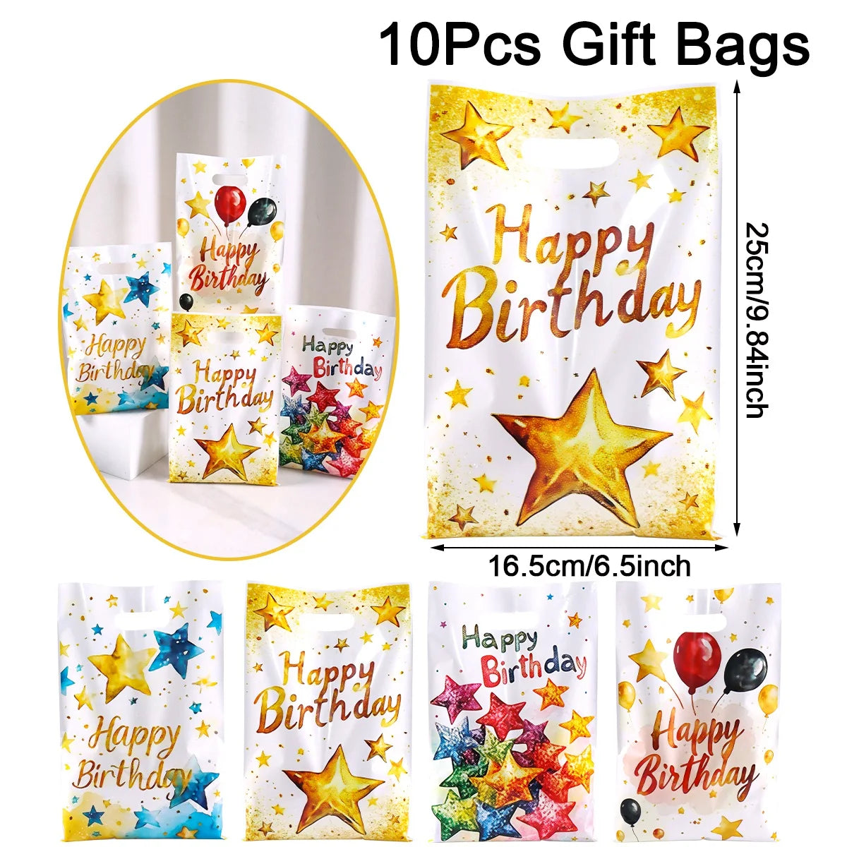 10/20/50pcs Birthday Party Candy Gift Bags Birthday