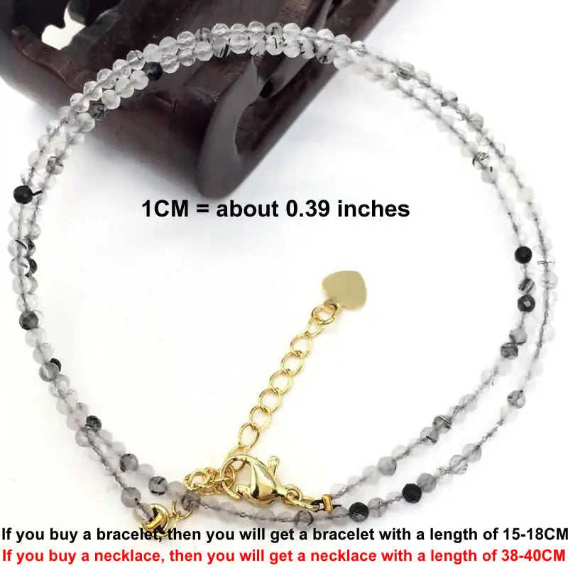 Faceted Gemstone Bead Choker Necklace and Bracelet Set | Natural Stone Jewelry for Men a detail view