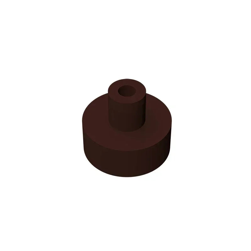 Gobricks Tile Round 1x1 with Bar and Pin Holder | Compatible Building Block close-up view