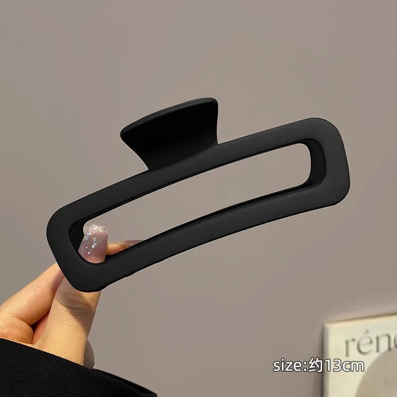 1/2/3pcs Temperament Frosted Large Rectangular Hair Clip for Women Elegant Shark Clip lifestyle view