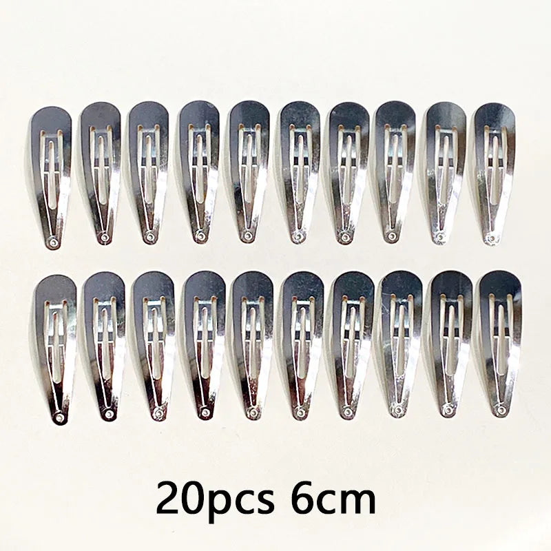 10/20/30pcs/set Women Silver Gold Black Waterdrop Shape Basic Alloy Hair Clips BB Hai lifestyle view