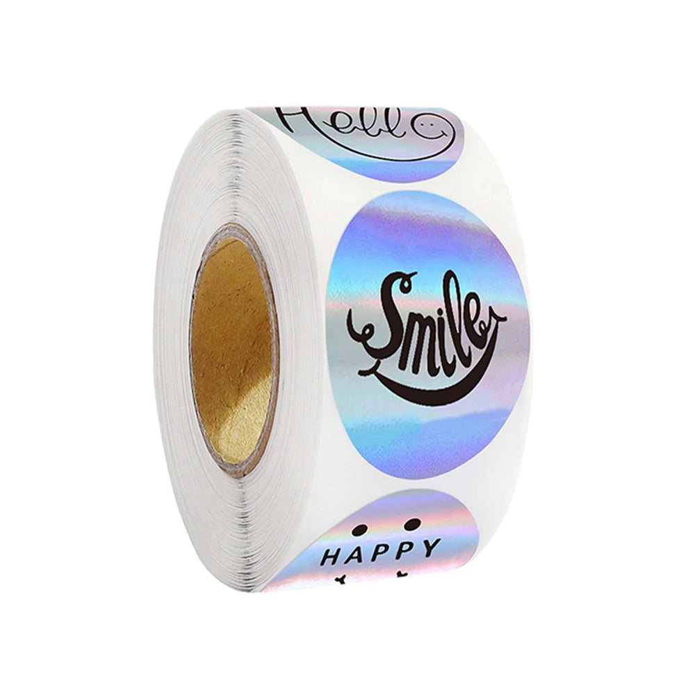 100-500pcs Rainbow Laser Thank you for supporting my small business Stickers Gift E additional angle