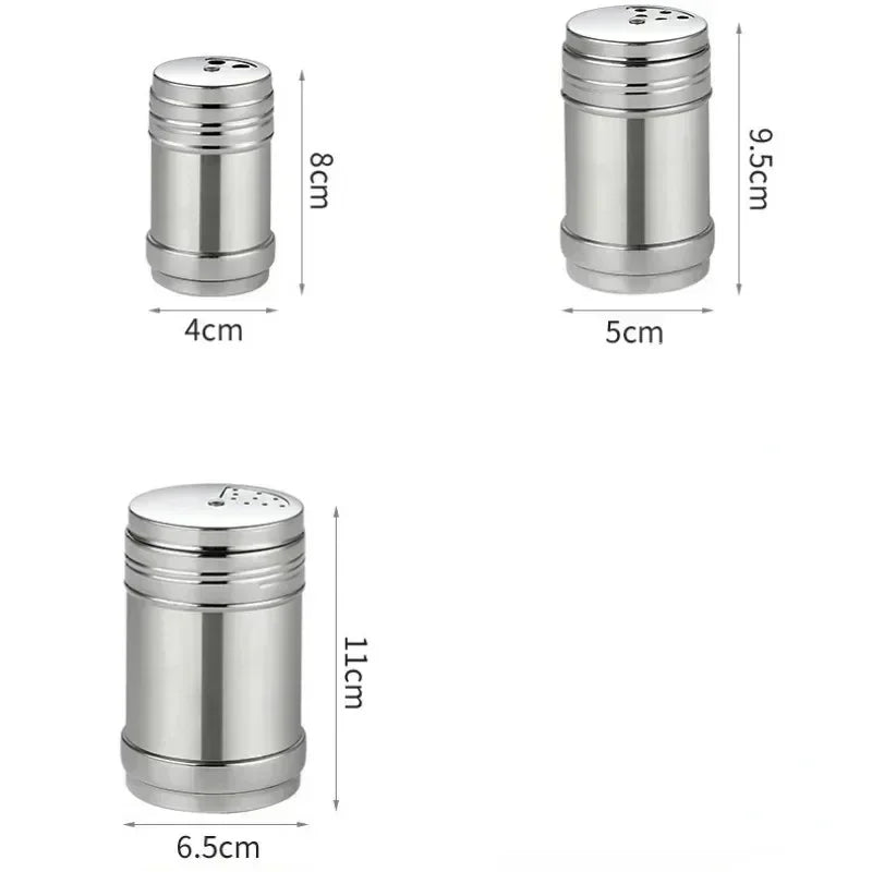 Stainless Steel Spice Jar | Rotating Cover Salt and Pepper Shaker for Barbecue and additional angle