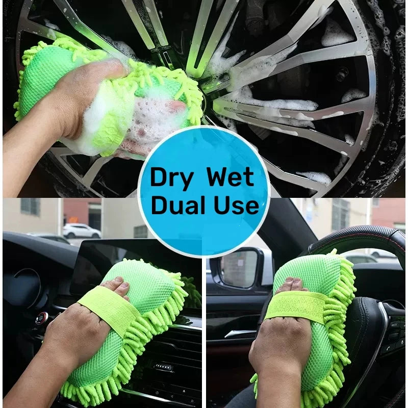 Microfiber Car Washer Sponge Cleaning Car Care Detailing Brushes Washing Towel Auto G lifestyle view
