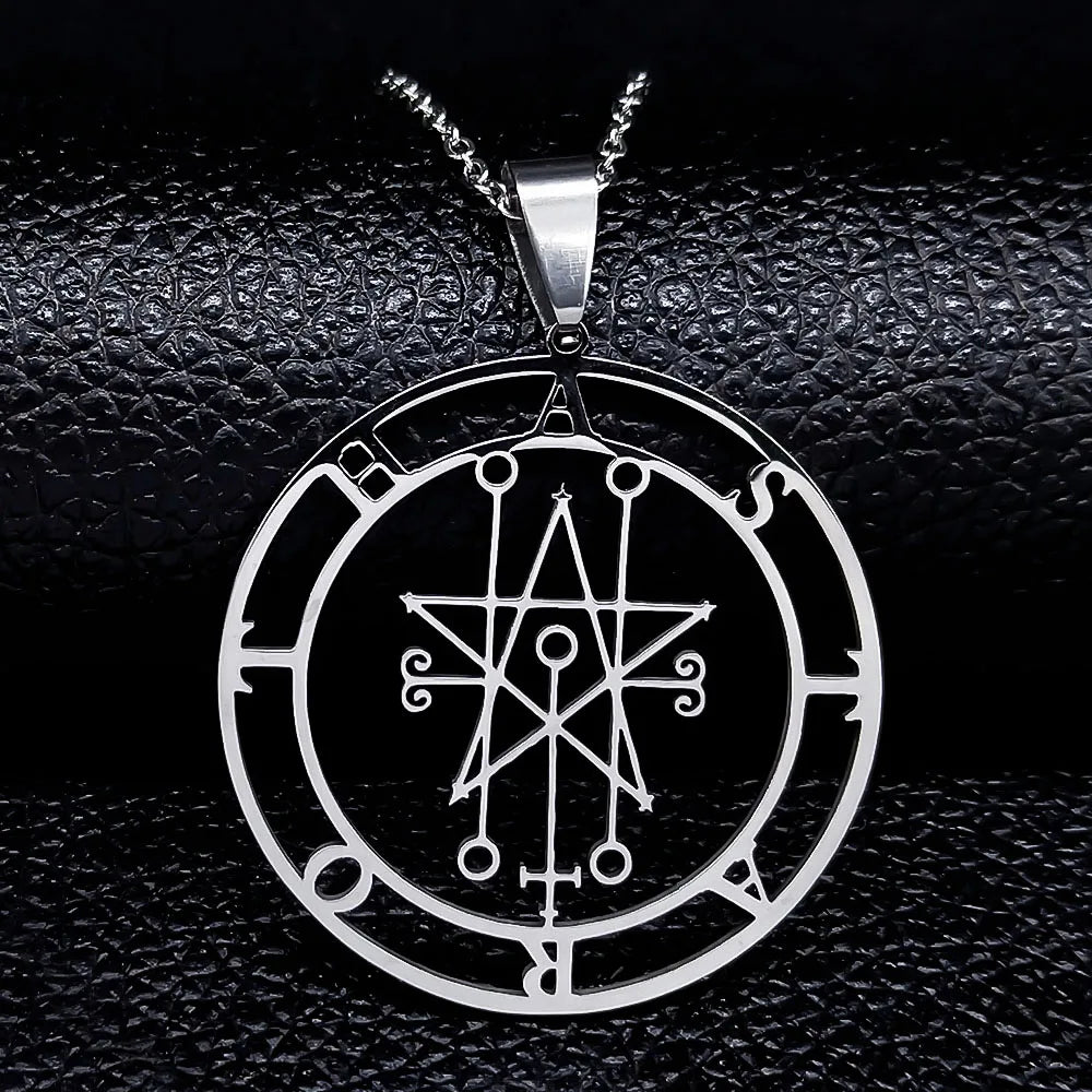 Astaroth Sigil Goetia Stainless Steel Necklace Solomon Demon Seal Satan Sigil satan additional angle