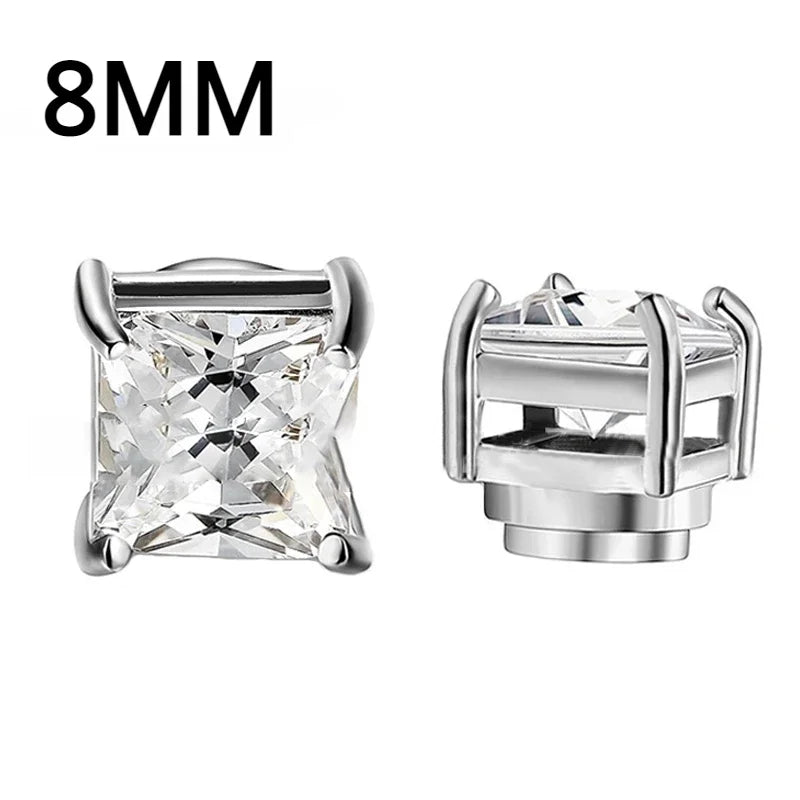 Fashion Crystal Magnetic Clip Ear Stud | Non Piercing Earrings for Men Women lifestyle view