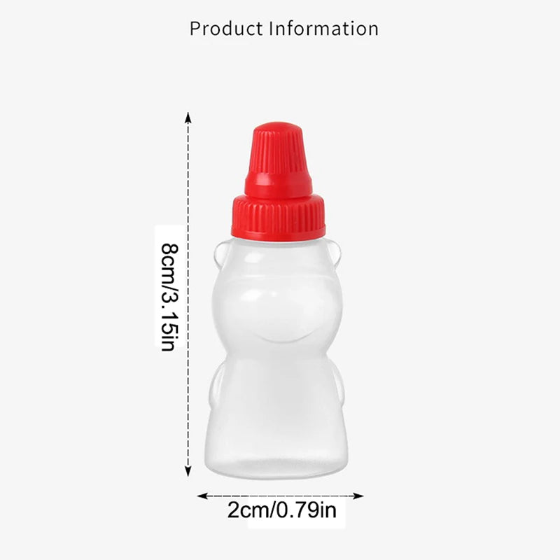 30ml Condiment Squeeze Bottle Silicone Salad Dressing Container Tomato Sauce Seasoning close-up view