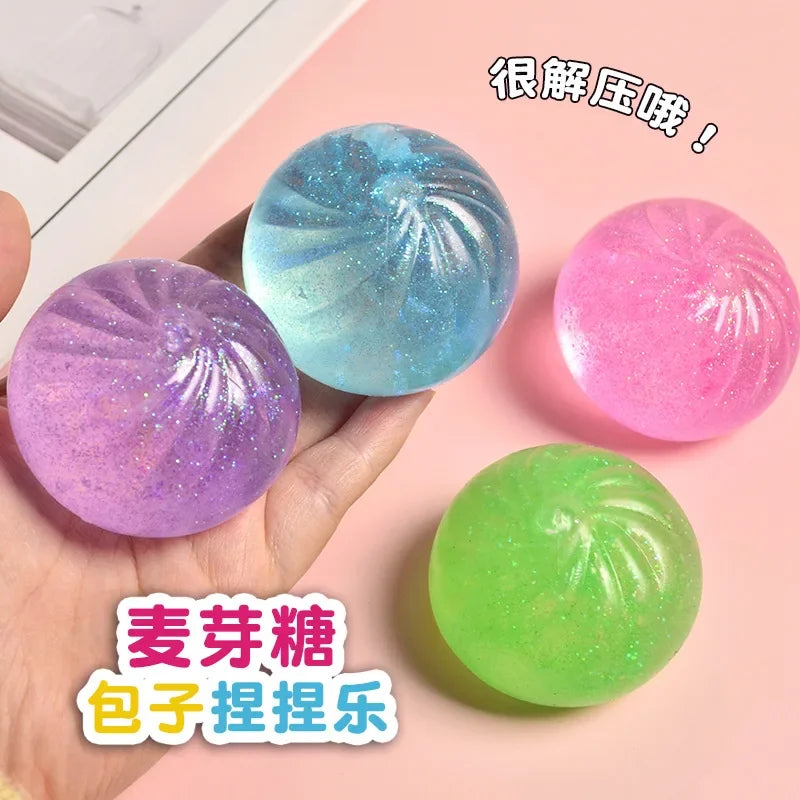 Creative Toy Maltose Steamed Bun Decompression Kneading Music Slow Rebound Gold Powde alternate view