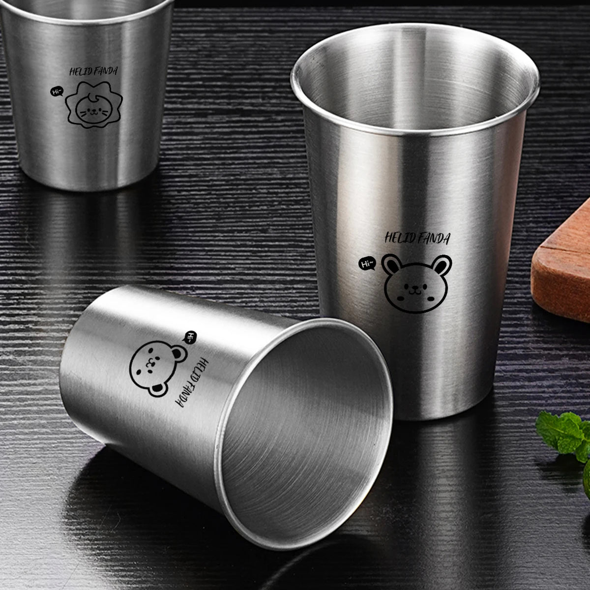WORTHBUY 304 Stainless Steel Cup Stackable Metal Tumbler Cups Portable Durable Drin additional angle