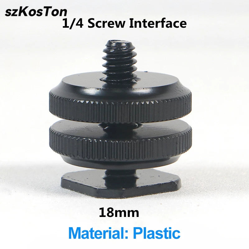 1/4 Hot Shoe Mount Phone Holder Dual Nut Cold Shoe Adapter Bracket For Double-Layer additional angle