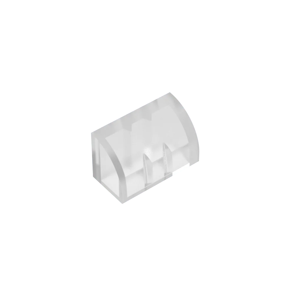 Gobricks GDS-M063 Curved Brick 1 x 2 x 1 No Studs | Compatible Building Block close-up view