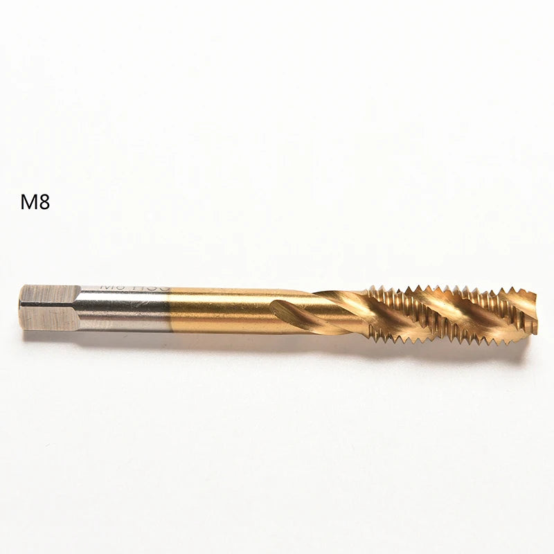 Titanium Coated HSS Spiral Fluted Machine Screw Tap Set | Metric Threading Tool lifestyle view