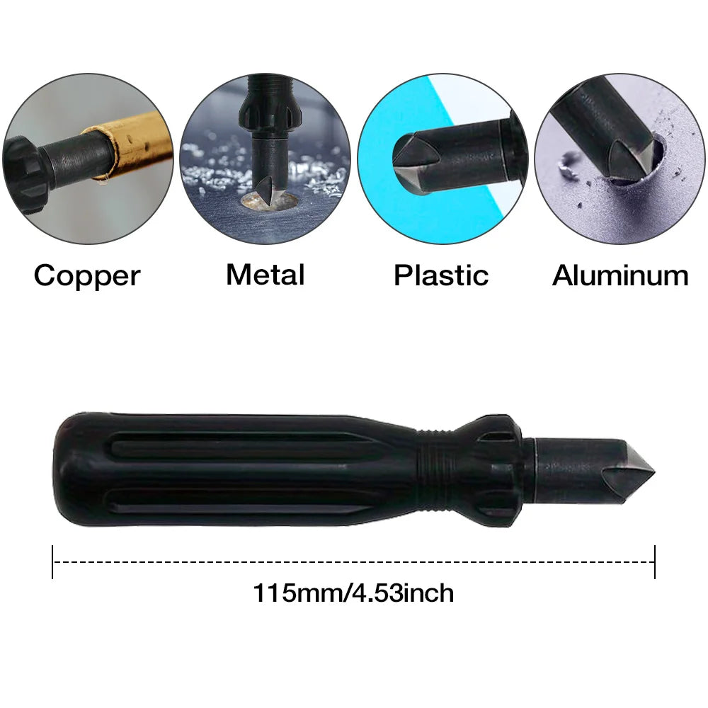 Short Length Hand Reamer and Countersink Set | Deburring and Trimming Tool for Carpen alternate view