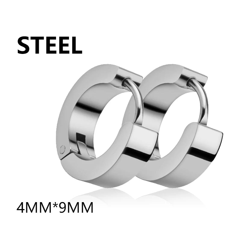 2pc Stainless Steel Men Cross Stars Punk Dangle Earrings Gothic Woman Cross Ear Hoop alternate view
