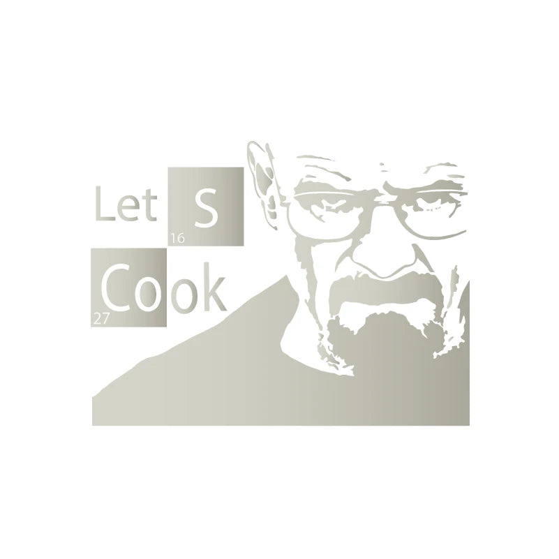 Instant Pot Vinyl Sticker | Kitchen Lets Cook Pressure Cooker Decal, Breaking Bad Heis close-up view