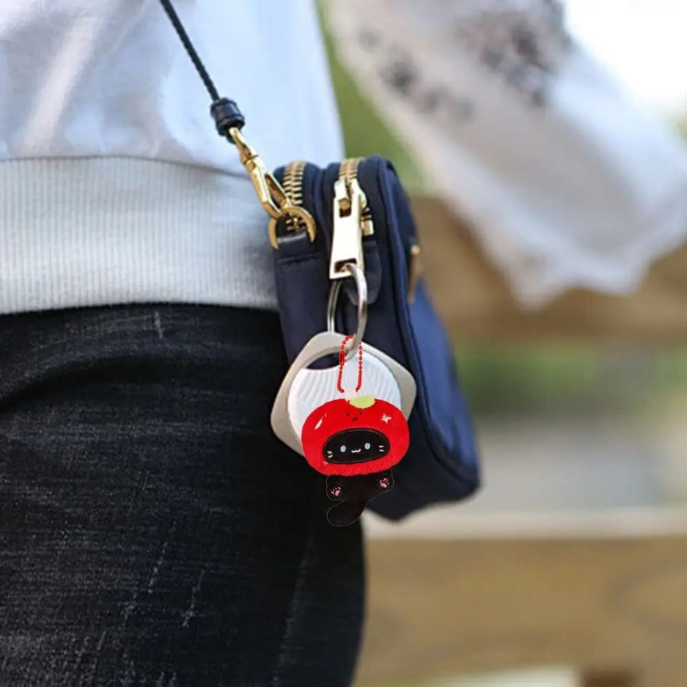 Multicolor Plush Cat Keychain Pendant Cartoon Kitten Keyring close-up view