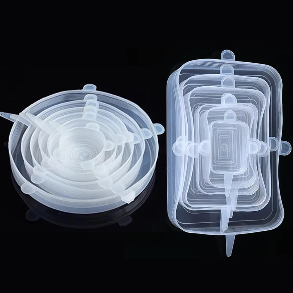 6 Pcs Silicone Cover Stretch Lids for Kitchen Microwave Food Covers Bowl Caps Elastic alternate view