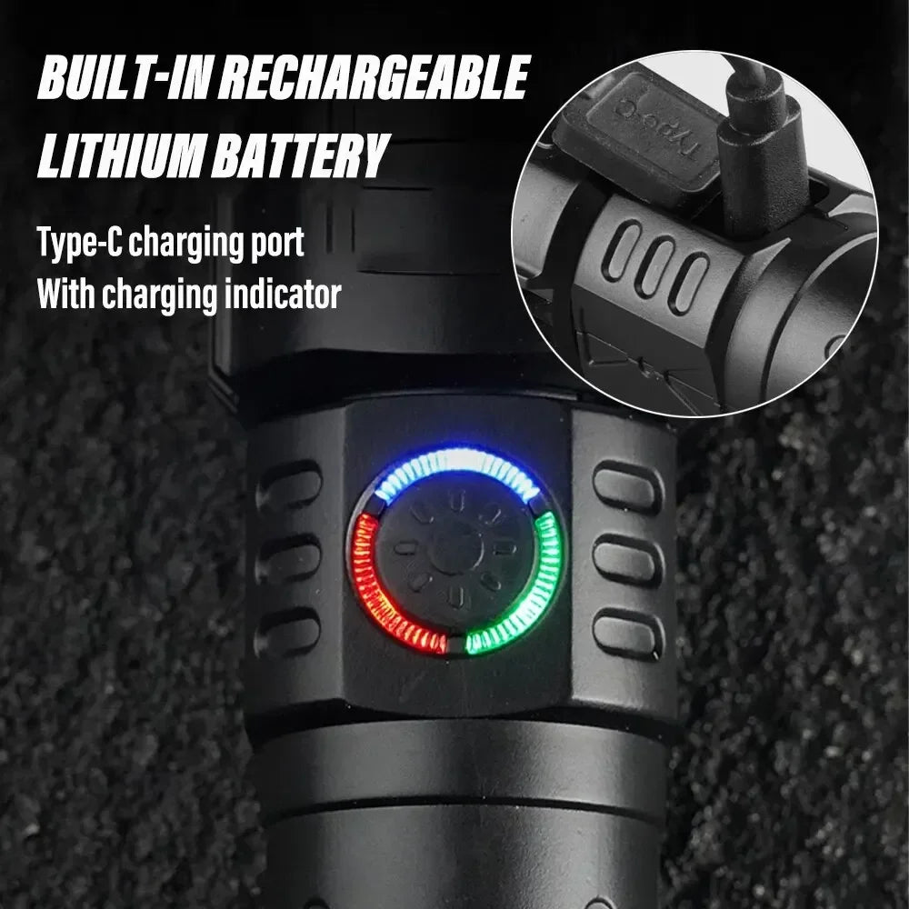 Super Bright LED Flashlight with P50 Beads | Zoomable Rechargeable Torch lifestyle view