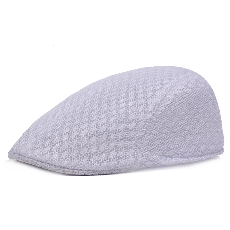 Summer Mesh Beret Hat | Unisex Newsboy Flat Cap for Casual Wear close-up view