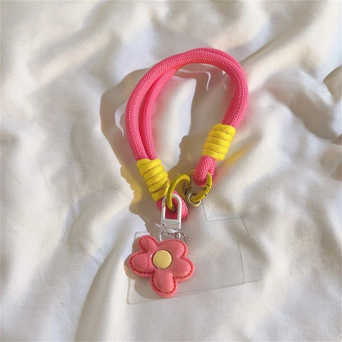 Cute Leather Flower Strap For Phone Lanyard Strap Hanging Chain Ring Cord With Patch Wri detail view