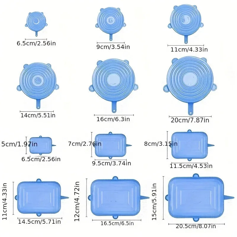 6pcs/set Silicone Stretch Lids, Reusable Durable Food Storage Lids for Bowls, Silicone L detail view
