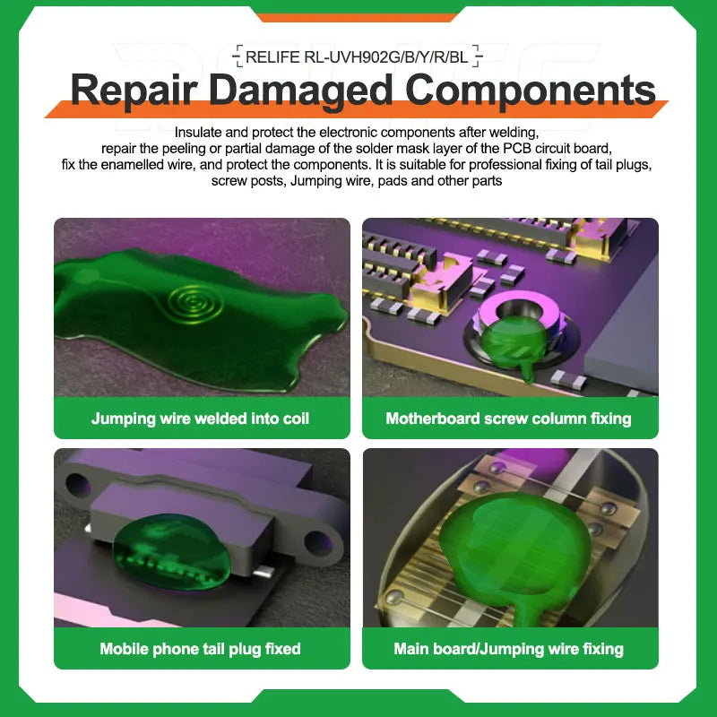 RELIFE 3 Seconds Quick Drying UV Oil | PCB Repair & Solder Mask Tool lifestyle view