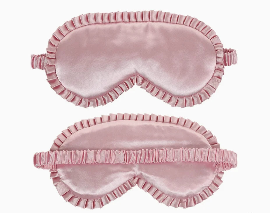 Silk Sleep Mask with Elastic Band and Lace Trim | Lightproof Breathable Eye Cover lifestyle view