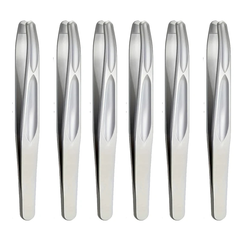 Premium Round Head Tweezers for Eyebrow & Facial Hair Removal Seamless Clips Short Ha alternate view