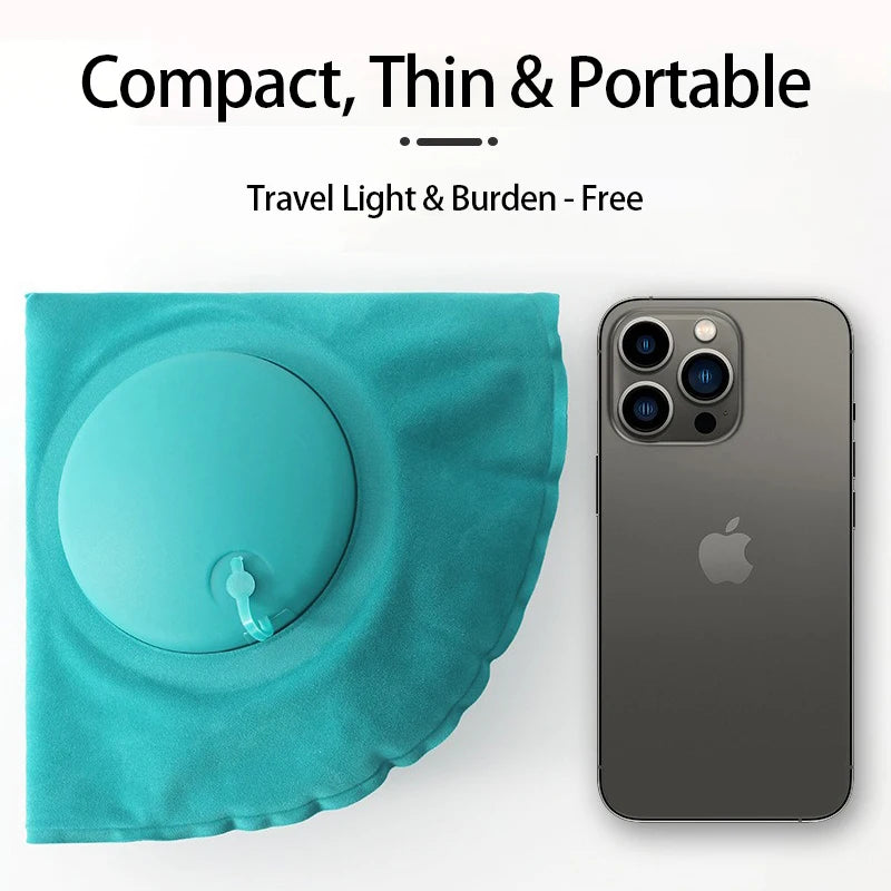 U-Shape Inflatable Travel Pillow | Portable Neck Support for Flight and Commute additional angle