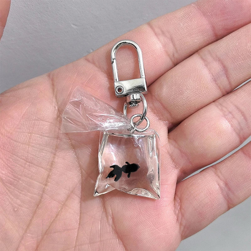 Creative Simulation Goldfish Keychain | Transparent Carp Pendant for Backpack additional angle