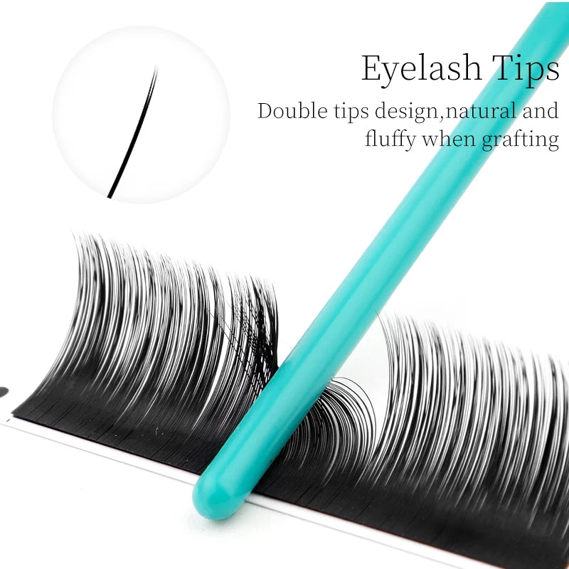 Winky Beauty Professional Flat Lashes Extension | Ellipse Split Tip Soft Lashes close-up view