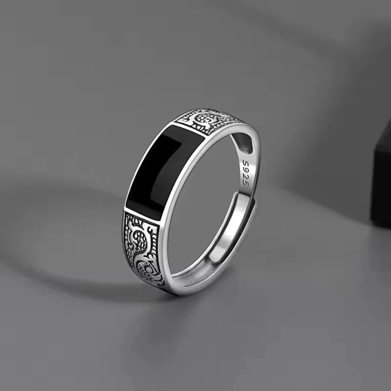 Sam Panda 925 Sterling Silver Rings For Women Men Fine Jewelry Finger Adjustable Op additional angle